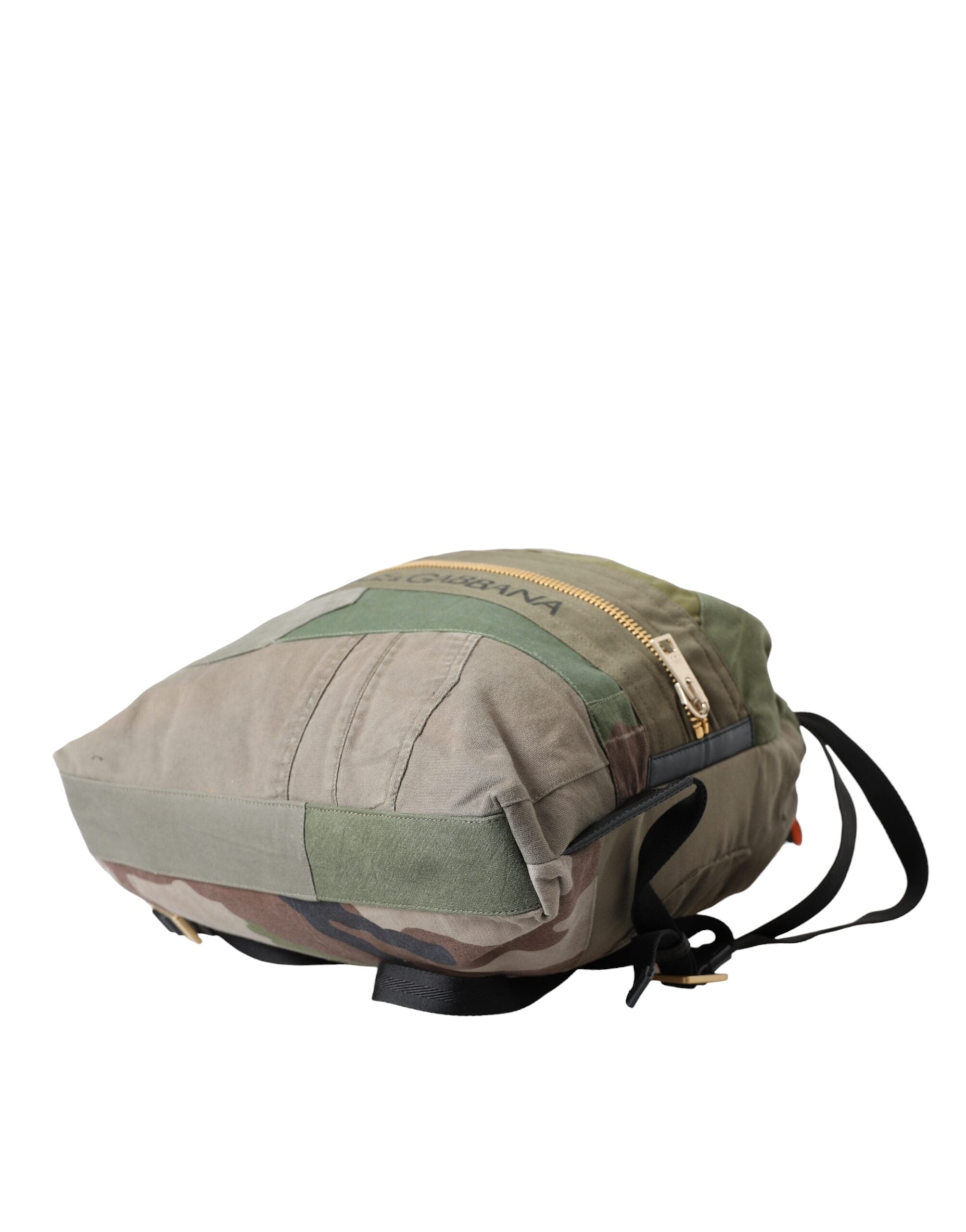 Dolce & Gabbana Military Green Patchwork Backpack Bag